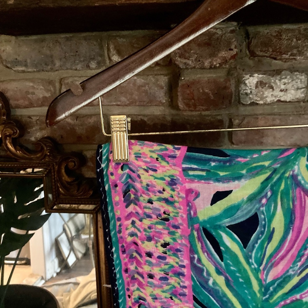 Lilly Pulitzer Vibrant Tropical Print Infinity Scarf Resort Luxury Vintage EUC - Picture 9 of 14